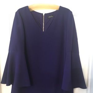 Tahari purple dress with tulip sleeves